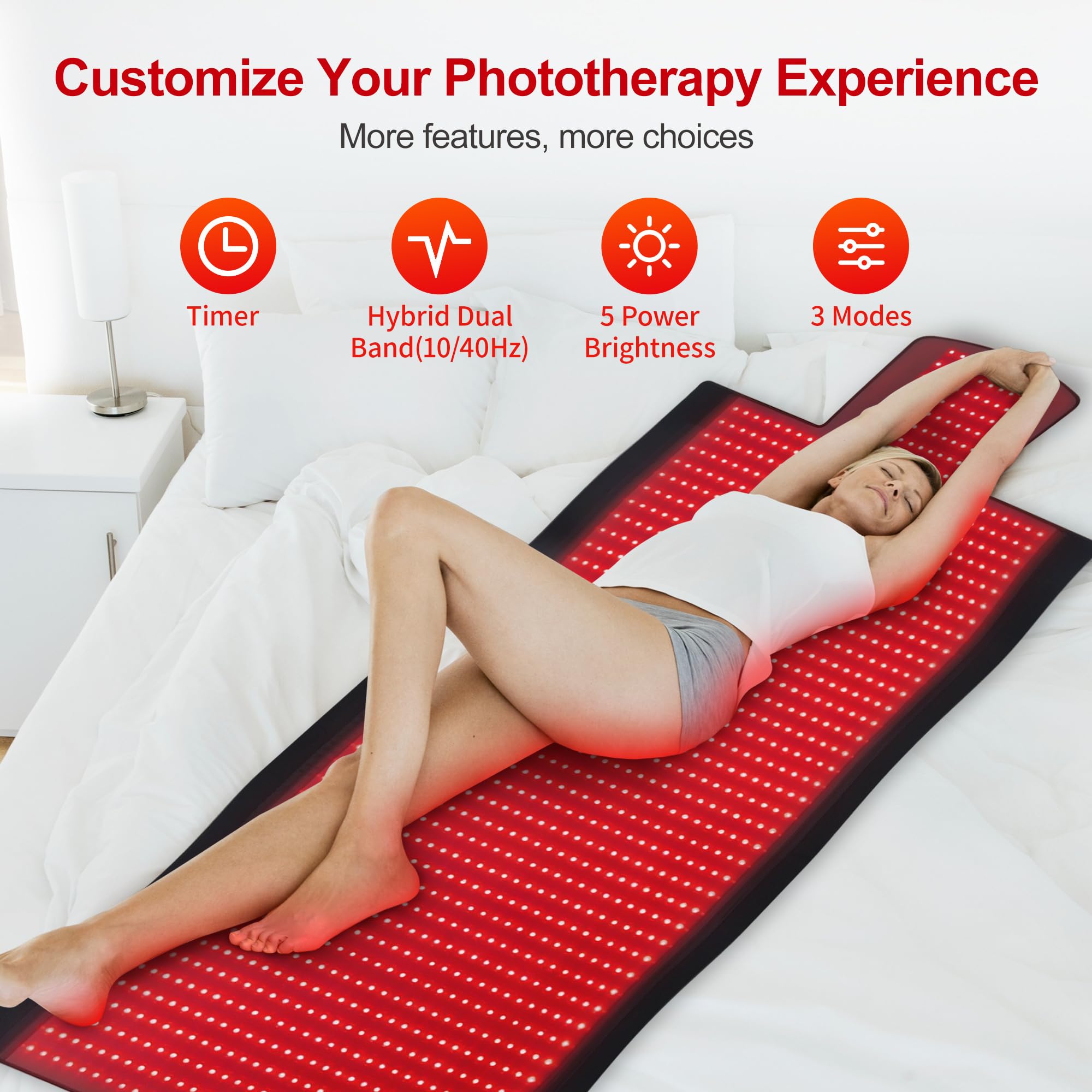 極美品★BODY CODE MASTER STRETCH レッド Amazon.com: ZALWYC 1370 LEDs Dual Full Body Red Light Therapy Mat